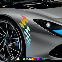 Checkered Flag Racing Car Stickers Vinyl Decal
