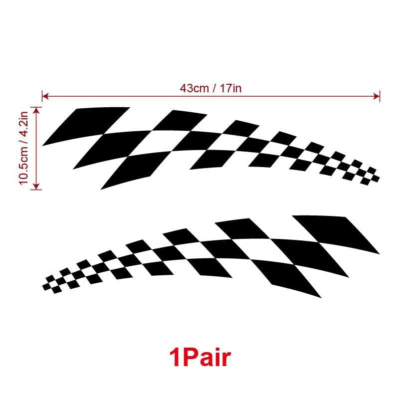 Checkered Flag Racing Car Stickers Vinyl Decal