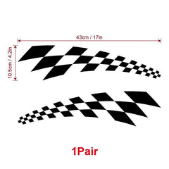 Checkered Flag Racing Car Stickers Vinyl Decal