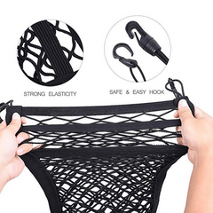 Car Trunk Seat Back Elastic Mesh Bag Storage Organizer Pockets