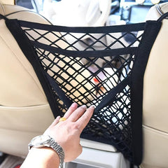 Car Trunk Seat Back Elastic Mesh Bag Storage Organizer Pockets