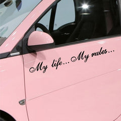 My Life My Rules Waterproof Sticker for Cars