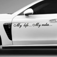 My Life My Rules Waterproof Sticker for Cars