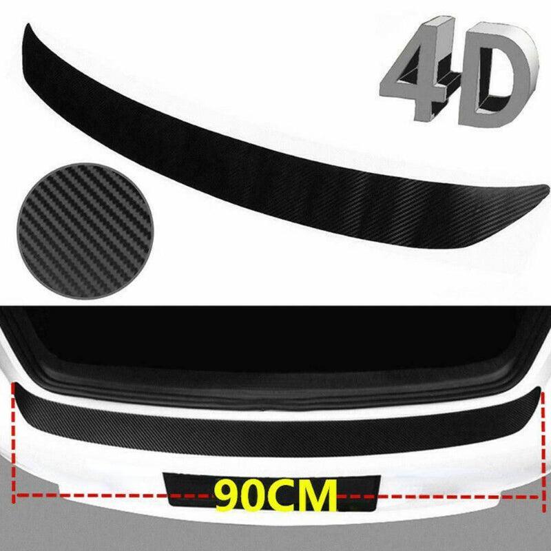 4D Carbon Fiber Rear Trunk Bumper Protective Film Anti Scratch Decals