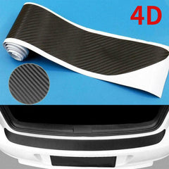 4D Carbon Fiber Rear Trunk Bumper Protective Film Anti Scratch Decals