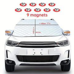 Car Snow Cover Sunshade Thickened 9 Magnets Strongly Fixed Protect Windshield