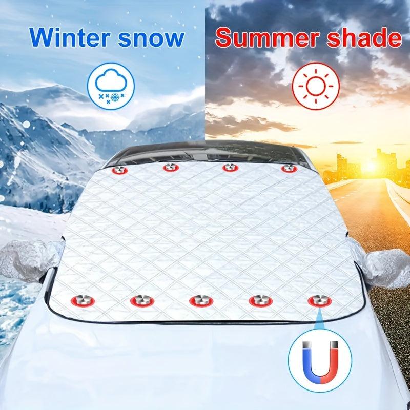 Car Snow Cover Sunshade Thickened 9 Magnets Strongly Fixed Protect Windshield