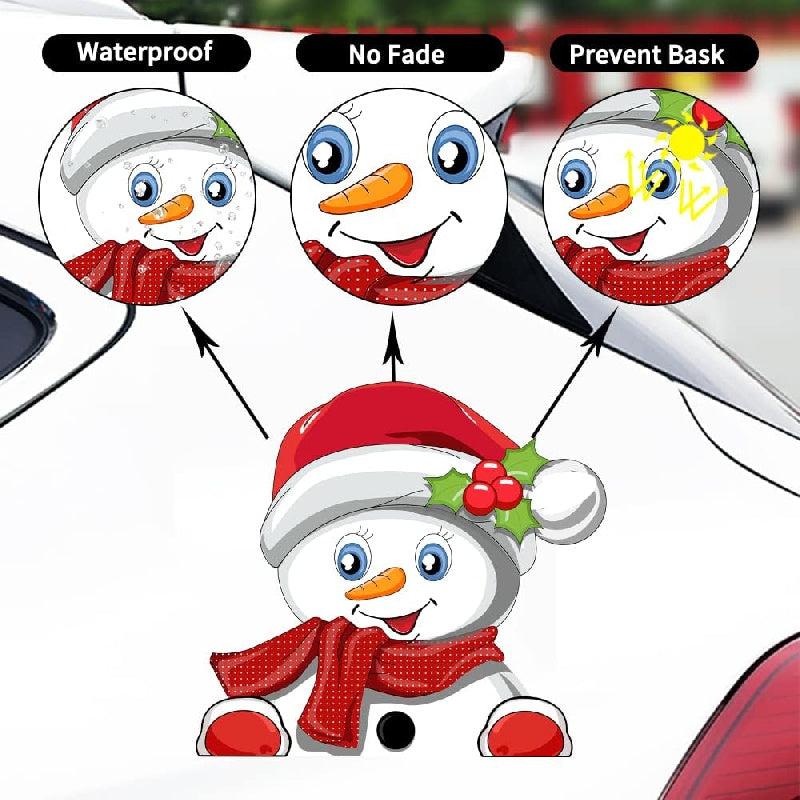 Christmas Peeking Sticker Santa Claus Reindeer Snowman Window Clings Decals