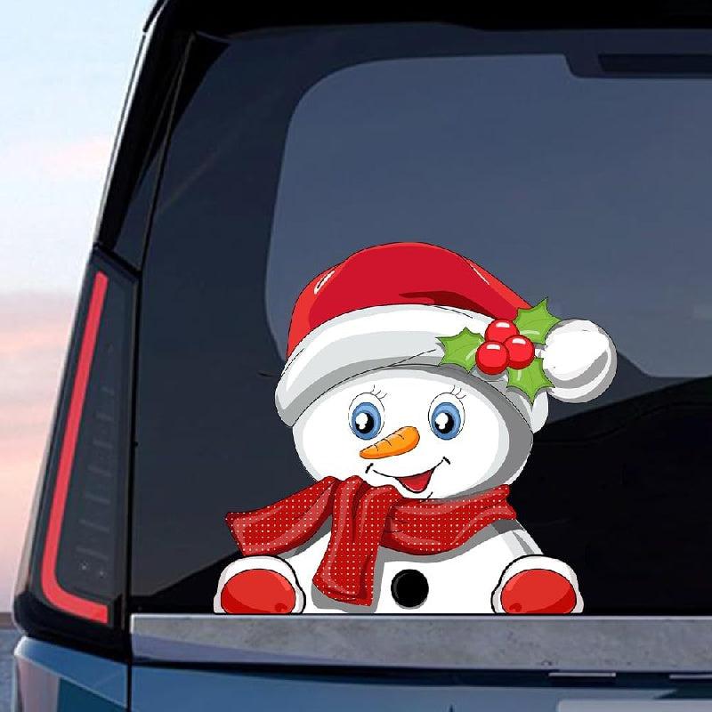 Christmas Peeking Sticker Santa Claus Reindeer Snowman Window Clings Decals