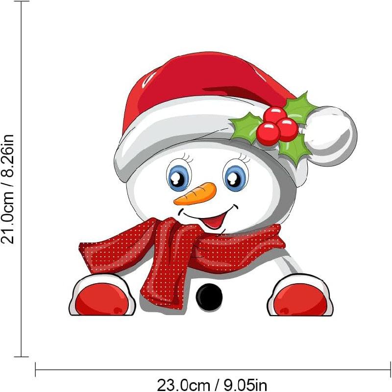 Christmas Peeking Sticker Santa Claus Reindeer Snowman Window Clings Decals