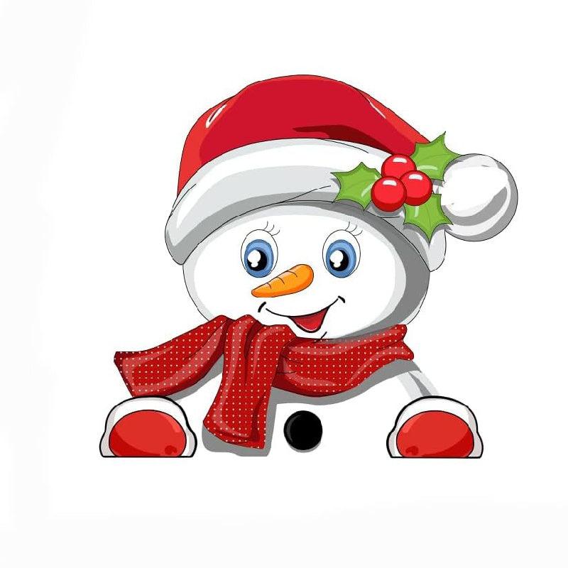 Christmas Peeking Sticker Santa Claus Reindeer Snowman Window Clings Decals