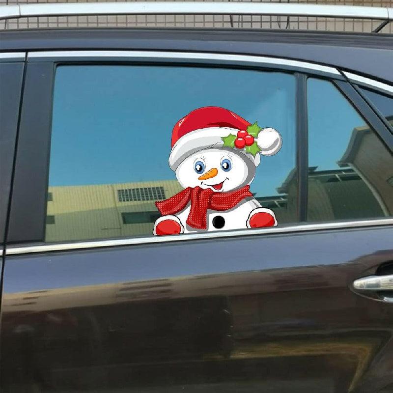 Christmas Peeking Sticker Santa Claus Reindeer Snowman Window Clings Decals