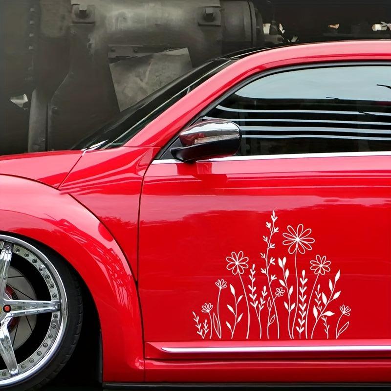 Wildflowers Boho Fun Reflective Car Sticker Plant Lover Gift Idea Bumper Sticker