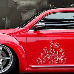 Wildflowers Boho Fun Reflective Car Sticker Plant Lover Gift Idea Bumper Sticker