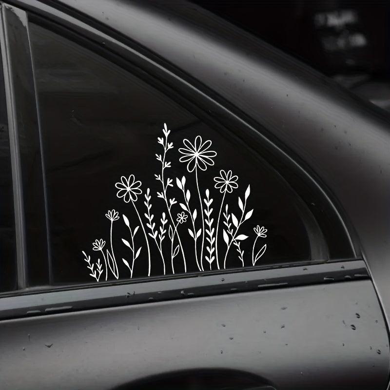 Wildflowers Boho Fun Reflective Car Sticker Plant Lover Gift Idea Bumper Sticker