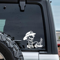 Funny FIREFIGHTER Kid PEE ON FLAME Vinyl STICKER DECAL Waterproof