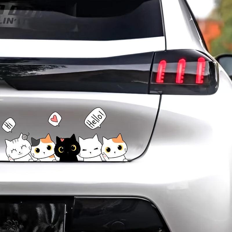 Cartoon Cat Vinyl Stickers for Windows Bumpers Laptops