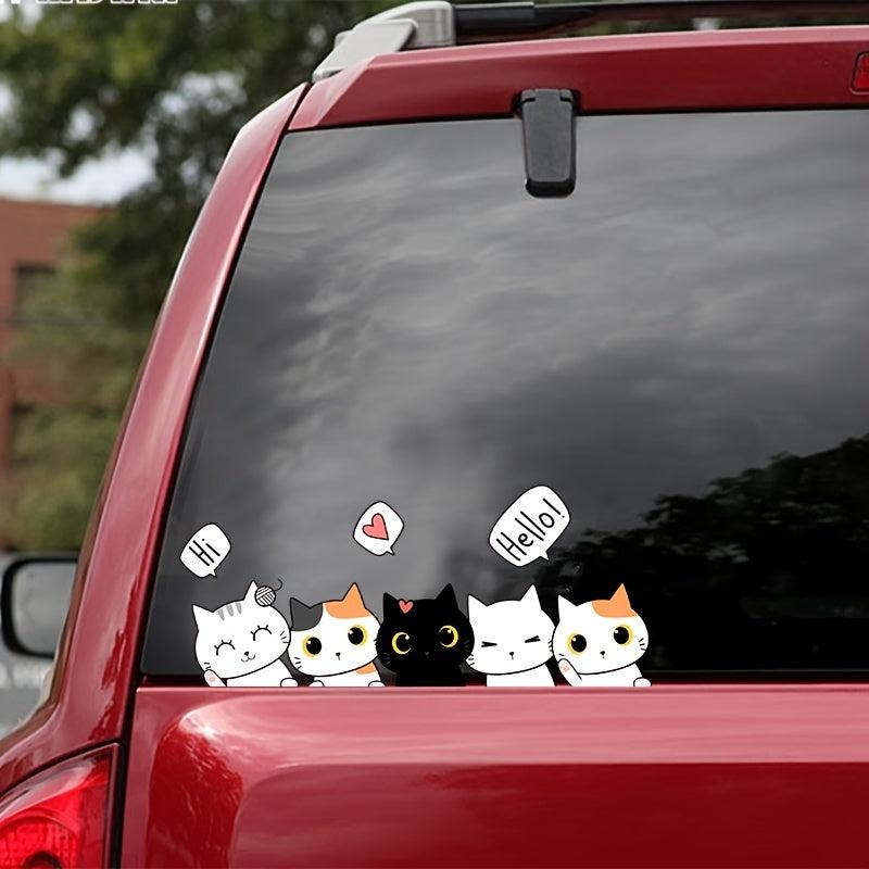 Cartoon Cat Vinyl Stickers for Windows Bumpers Laptops