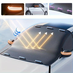 Waterproof Car Windscreen Cover Magnetic Sunshade Snow Cover Reflective Strip