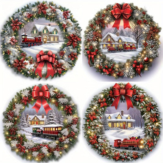 Christmas Wreath Window Sticker DIY Glass & Wall Decor Home