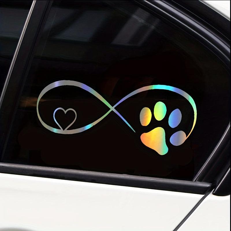 Reflective Dog Love Car Sticker