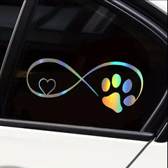 Reflective Dog Love Car Sticker