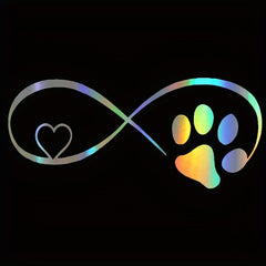 Reflective Dog Love Car Sticker
