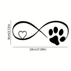 Reflective Dog Love Car Sticker
