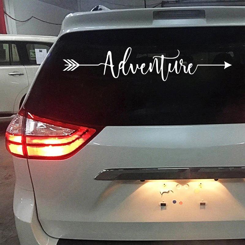 Reflective Body Stickers Adventure English Car Glass Flower Mountain Stickers