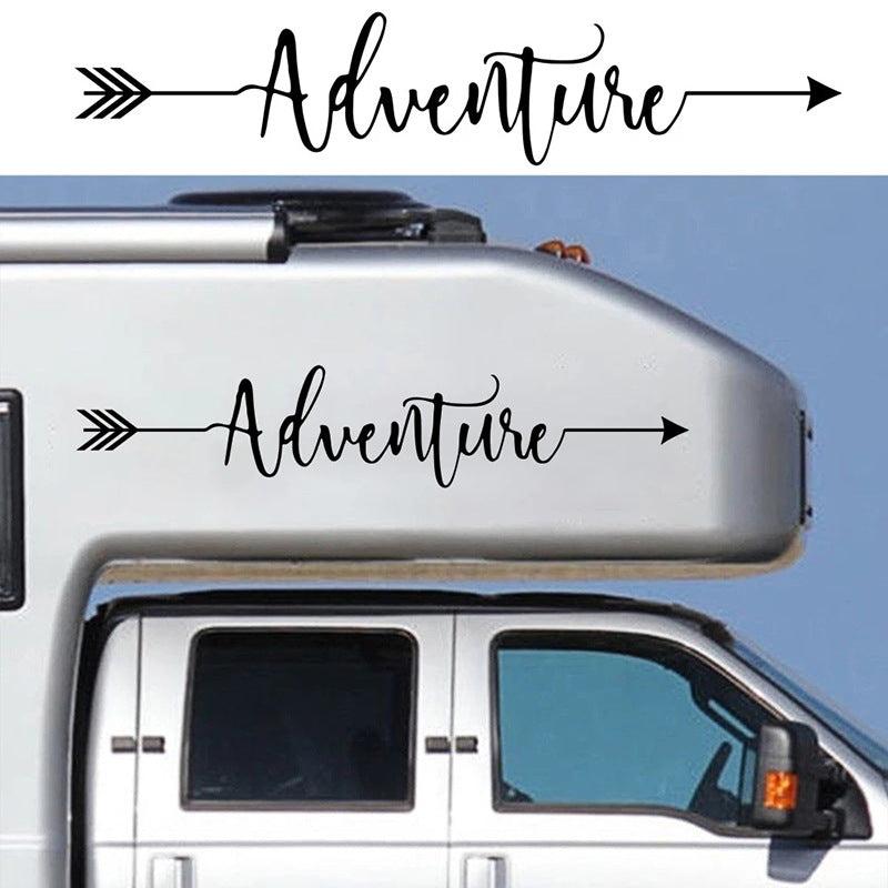 Reflective Body Stickers Adventure English Car Glass Flower Mountain Stickers