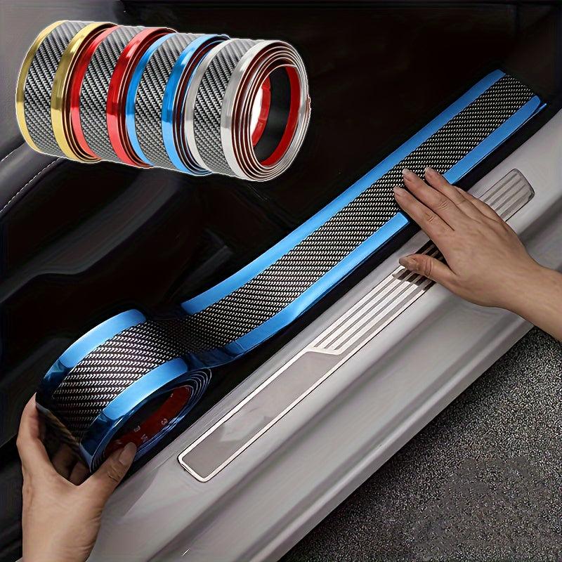 Car Door Sill Protection Strip Carbon Fiber Style Anti-scratch Stickers