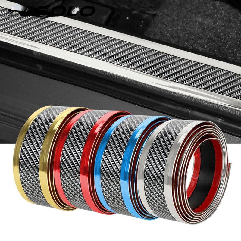 Car Door Sill Protection Strip Carbon Fiber Style Anti-scratch Stickers