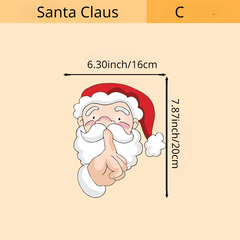 Christmas Festive Window Glass Stickers Santa Claus Car Stickers