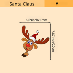 Christmas Festive Window Glass Stickers Santa Claus Car Stickers