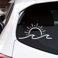 Sun & Wave Vinyl Stickers for Bumper or Notebook