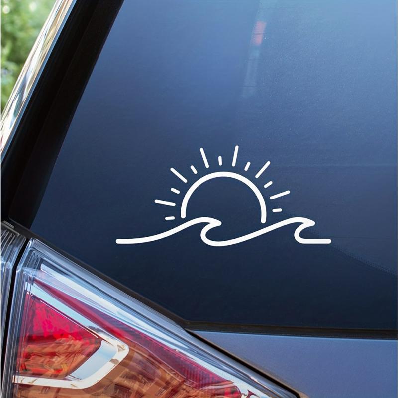 Sun & Wave Vinyl Stickers for Bumper or Notebook