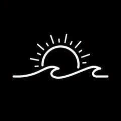 Sun & Wave Vinyl Stickers for Bumper or Notebook
