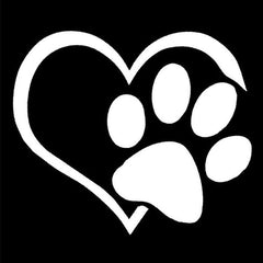 Gradient Heart Paw & Dog Footprint Stickers