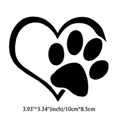 Gradient Heart Paw & Dog Footprint Stickers
