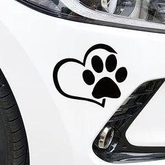 Gradient Heart Paw & Dog Footprint Stickers