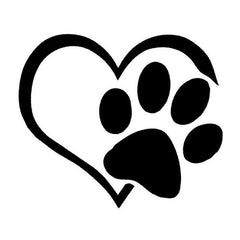 Gradient Heart Paw & Dog Footprint Stickers