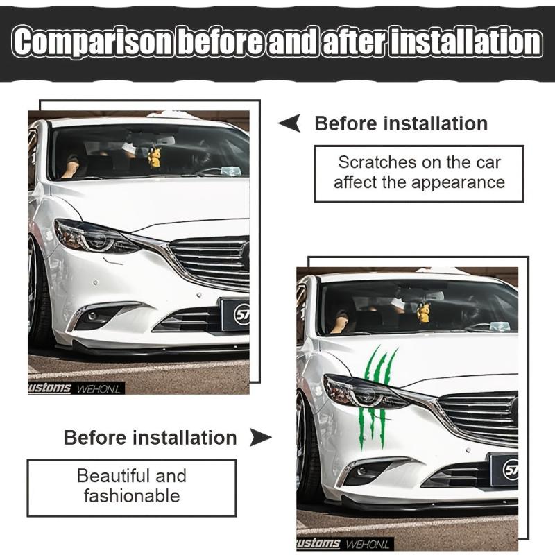 1pc Reflective Monster Claw Scratch Stripe Headlight Decal Car Stickers