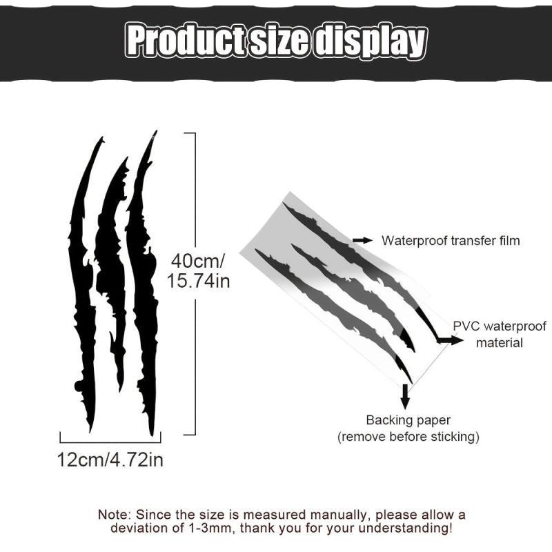 1pc Reflective Monster Claw Scratch Stripe Headlight Decal Car Stickers