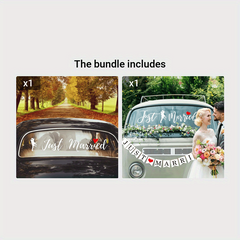 Just Married Car Decals Window Stickers Wedding Decorations