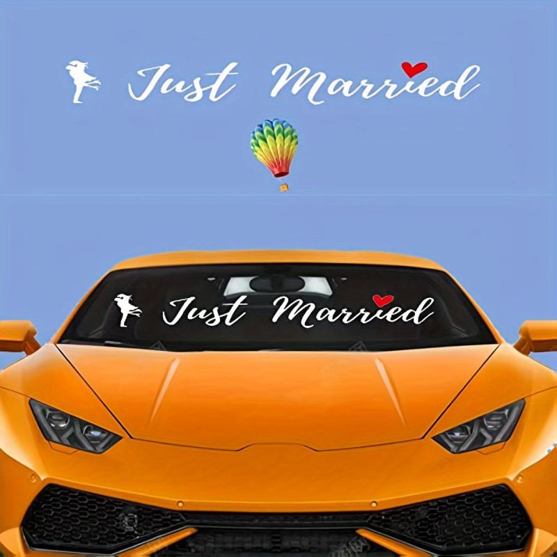Just Married Car Decals Window Stickers Wedding Decorations