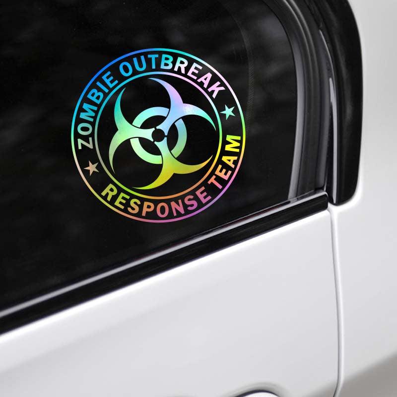 Reflective Zombie Outbreak Funny Car Window Decal