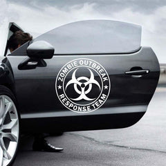 Reflective Zombie Outbreak Funny Car Window Decal