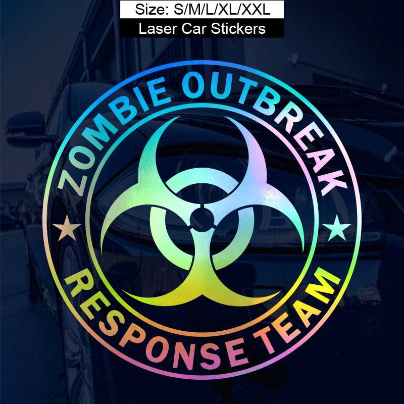 Reflective Zombie Outbreak Funny Car Window Decal