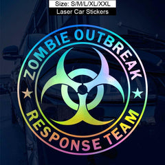 Reflective Zombie Outbreak Funny Car Window Decal