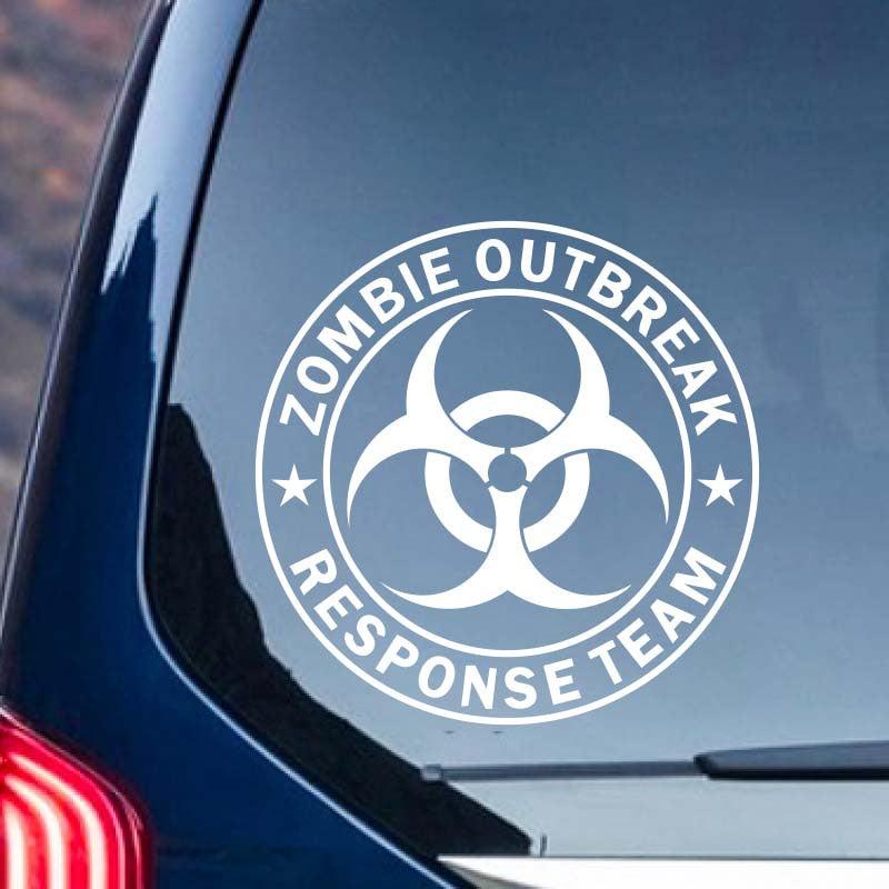 Reflective Zombie Outbreak Funny Car Window Decal